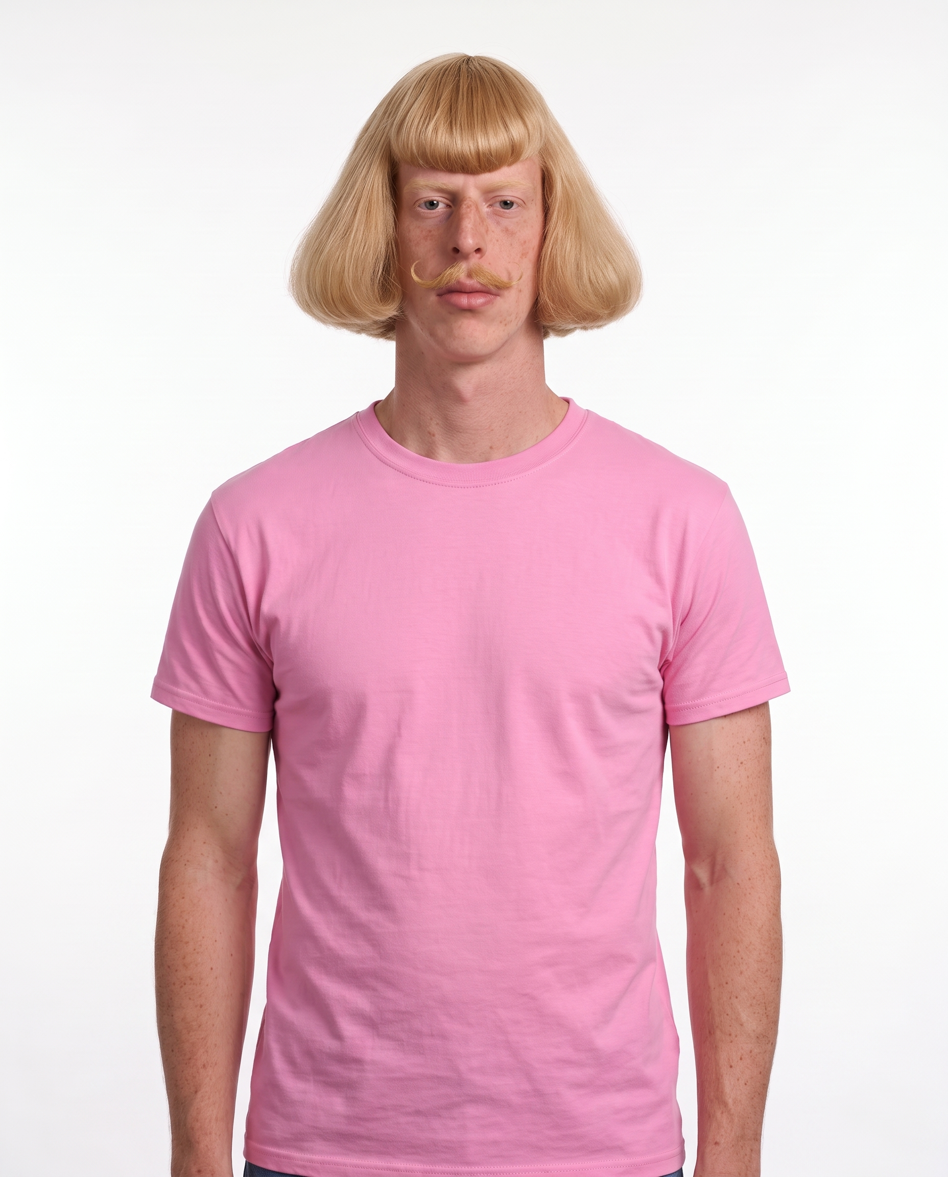 Classic Cotton T-Shirt in Azalea, front, worn by a fictional AI-generated person